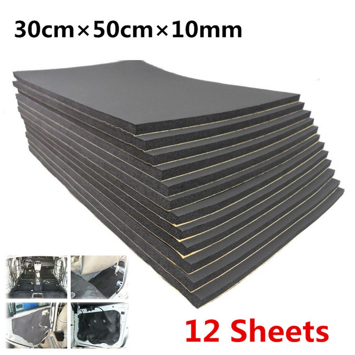10mm Car Truck Firewall Heat Sound Deadener Insulation Mat Noise Insulation Wool Car Heat Sound Thermal Proofing Pad 50*30cm