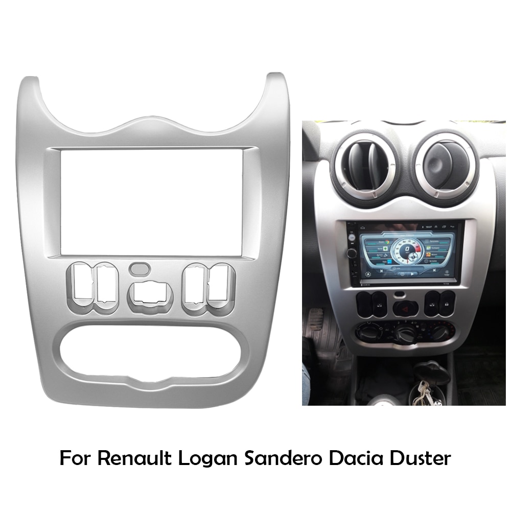 Car Radio Fascia for RENAULT Logan Sandero Dacia Duster Fascia Frame Panel Dash Adapter CD Trim Bezel Fascia
