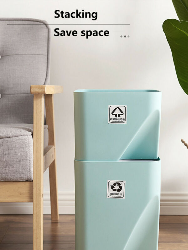 Kitchen Trash Can Recycle Bin Stacked Sorting Trash Bin Household Dry And Wet Separation Waste Bin Rubbish Bin for Bathroom 1pc