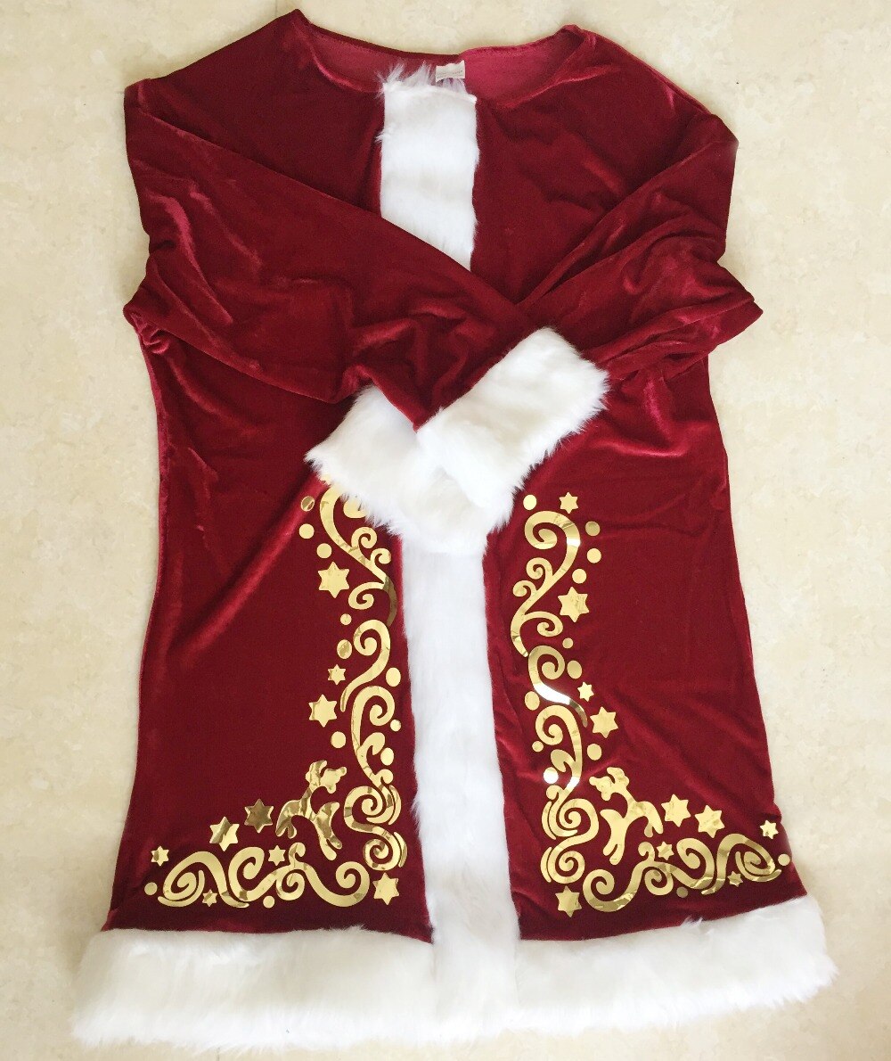 Costume de noël de luxe rouge pour adultes, tenue amusante pour fête de noël, M-XXXL