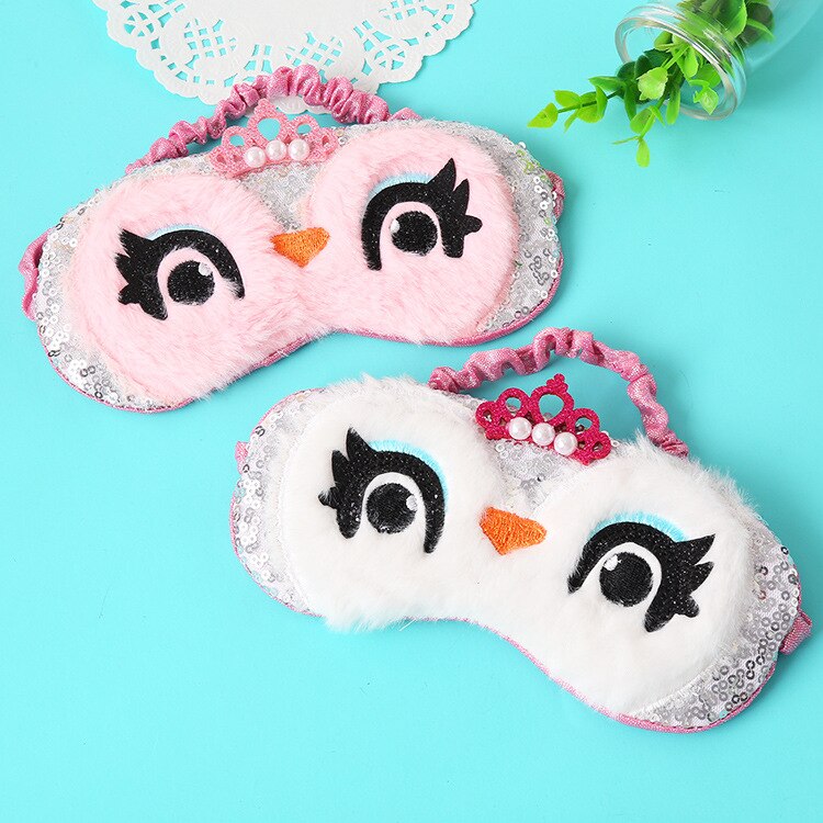 1pc ugglor tecknad sovmask ögonskugga täckplåster för flicka barn tonåring ögonbindel resor smink ögonvårdsverktyg natttillbehör