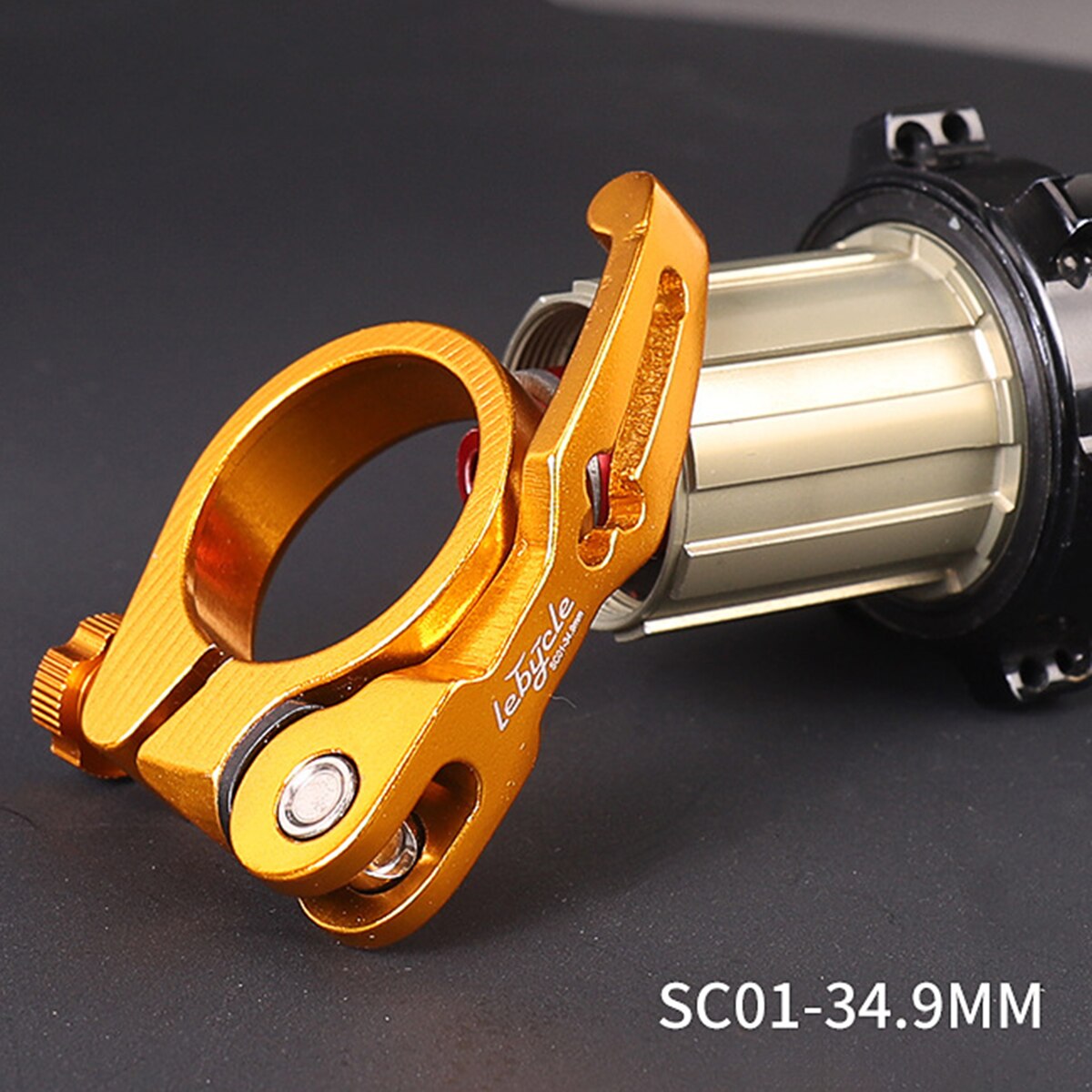 Legering mtb mountainbike bult sadelstolpsklämma 31.8/34.9mm för 27.2/30.8/31.6mm sadelrör valfri färgstorlek: Guld 34 9mm