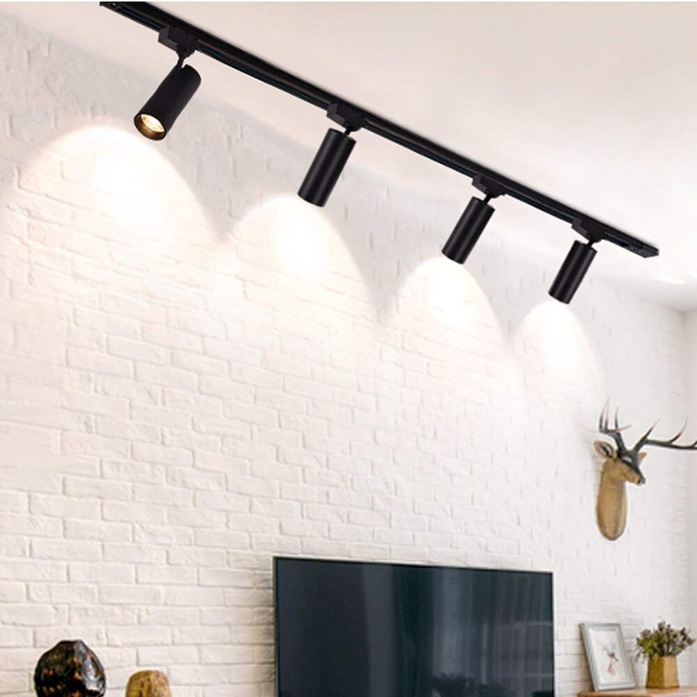 Hartisan kobber led spotlight justerbar guld sort  gu10 med lyskilde skinne lys bar gang væg butik loft spotlight