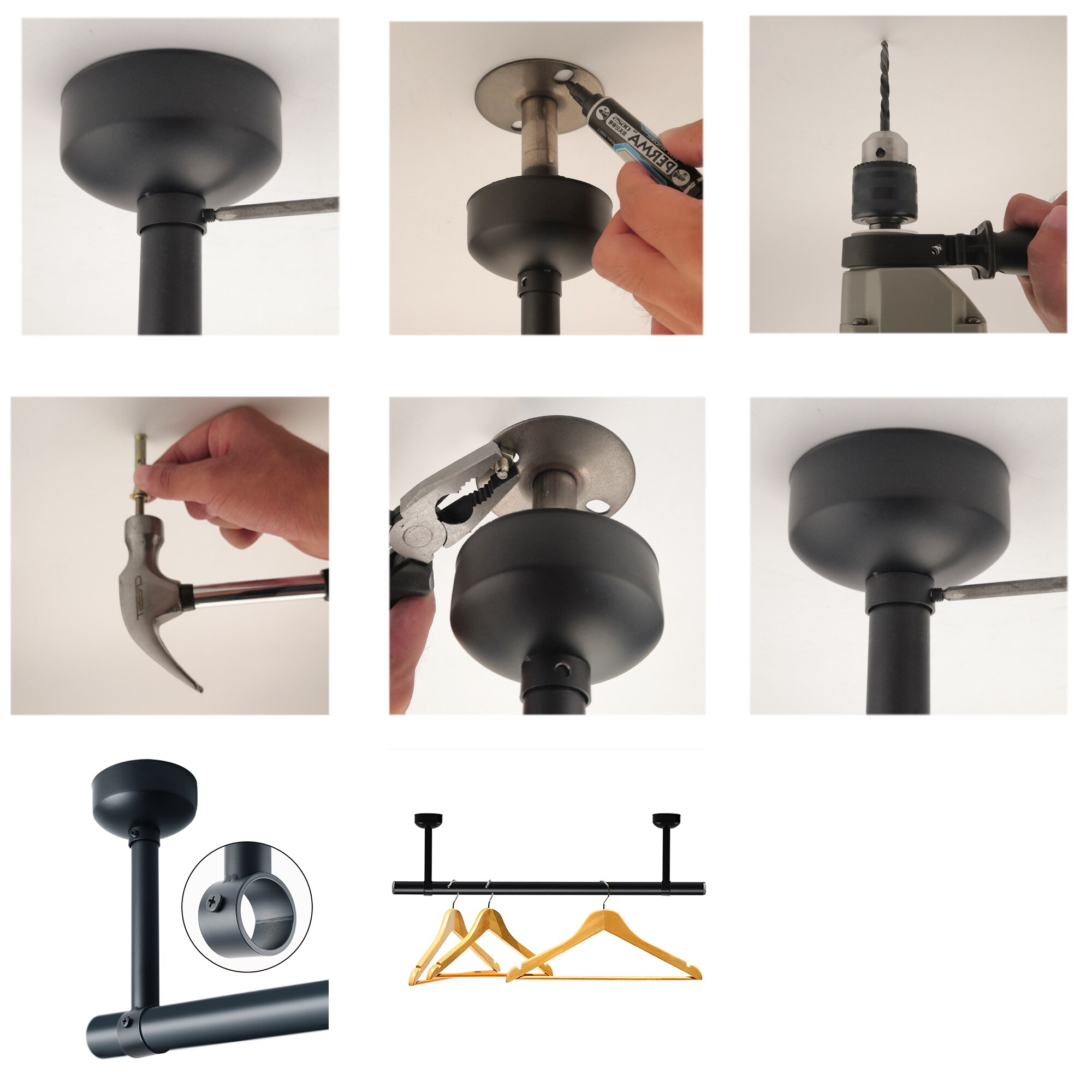 4pc Stainless Steel Flange Bracket 25mm Pipe Bracket Clothes Rod Seat Hanger Closet Rod Support Socket Flange Pipe Bracke