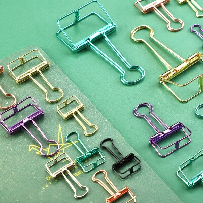 6 stk papirclips 20 32 49 mm fold-back metal binder clips sorte greb klemmer kontor skole papirvarer papir dokument clips