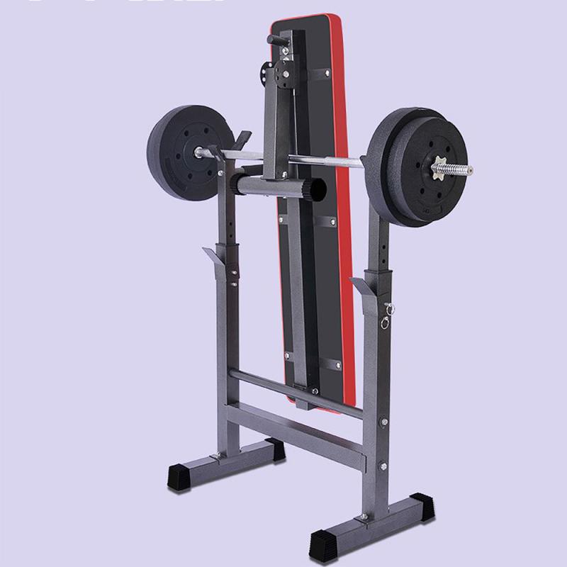 Height Adjustable Barbell Frame Multifunctional Weightlifting Bed Bench Press Frame Training Body Muscle Home Fitness Device HWC