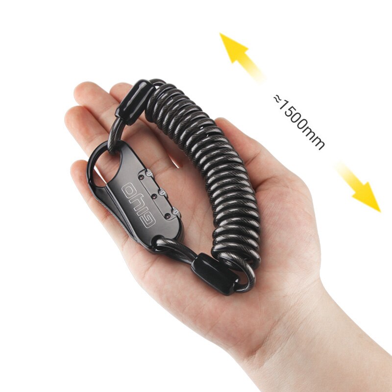 GIYO Mini Bicycle Lock 3 Digit Password Anti-theft Bike Lock Cycling Helmet Code Combination Security Cable lock Mini Cable Lock: L04 1500mm