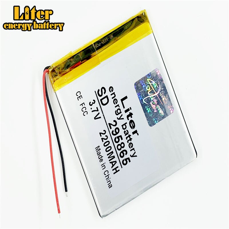 3.7v lithium ion rechargeable battery 295865 2200mAh For small MP3 bluetooth speakers MP4 dri