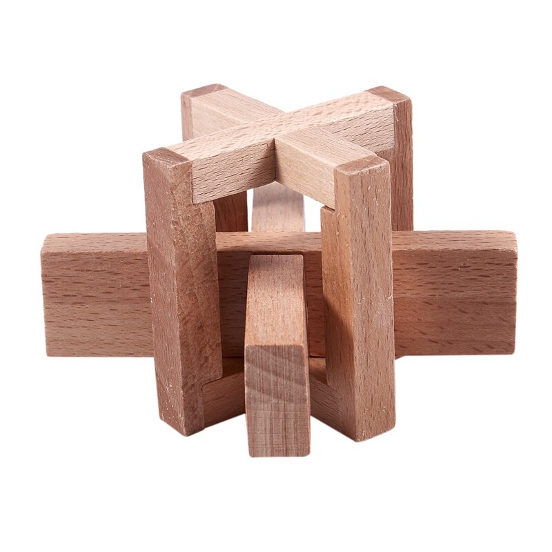 2pcs Wooden The Perplexing x In A Box Logic Puzzle Burr Puzzles Brain Teaser lectual Toy - Siege Lock & cage
