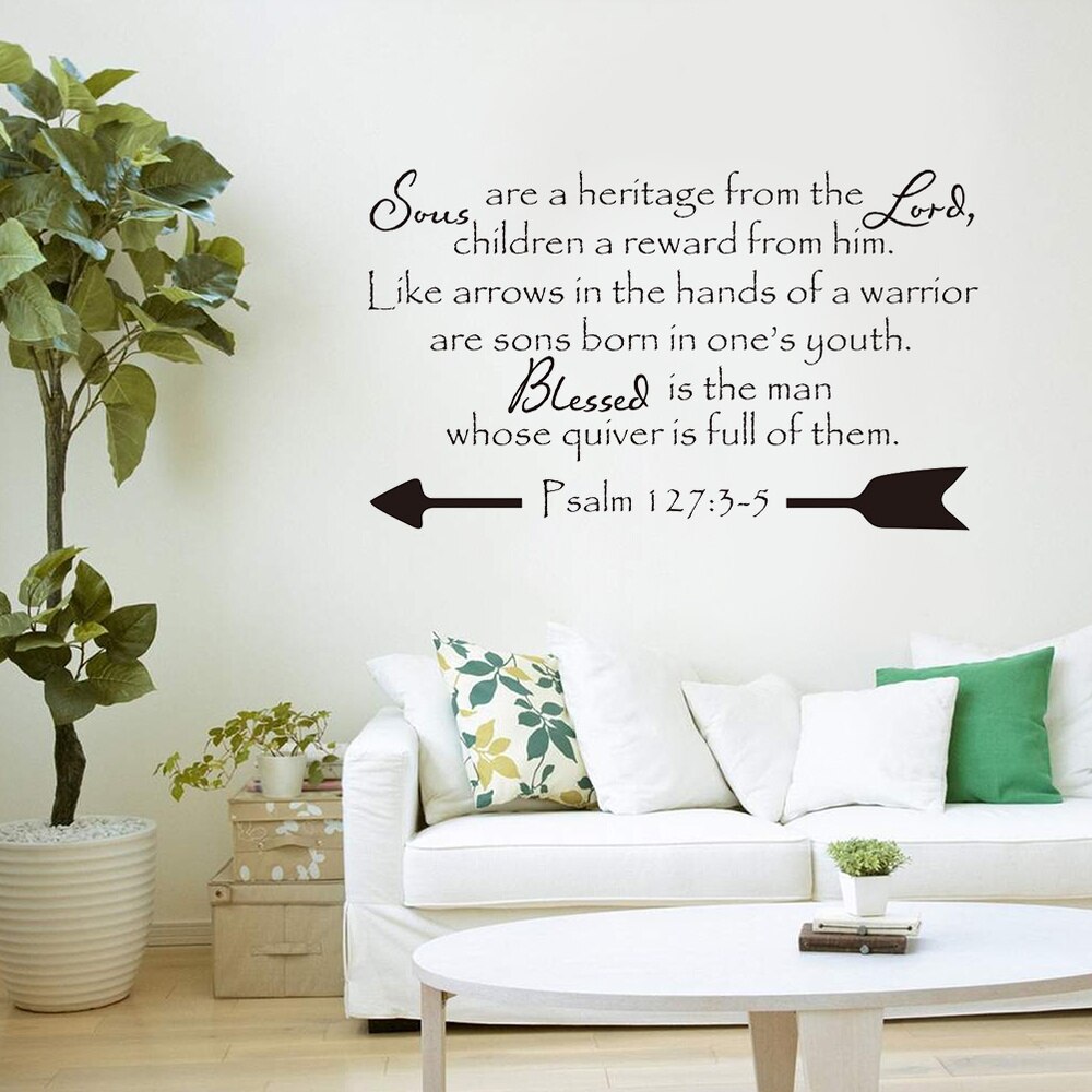 Psalm 127:3 Vinyl Wall Art Religieuze Home Decor Citaat Bijbel Schrift Muur Decals: Default Title