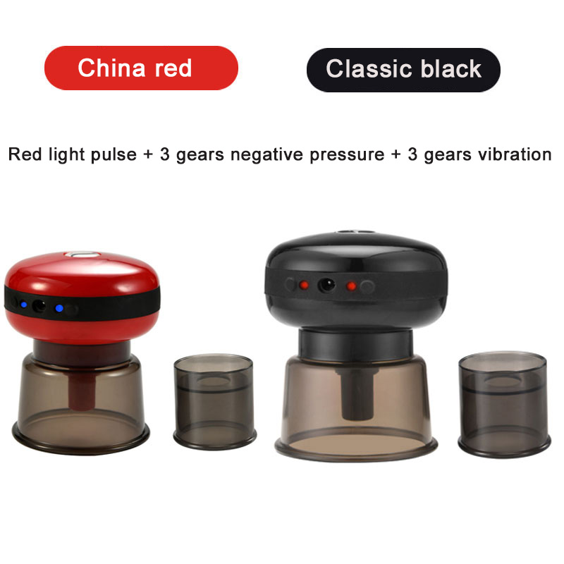 Intelligent Massage Cupping Device, Electric Shoulder, Cervical Spine, Waist, Back Meridian, Intelligent Vibration Scraping: red and black