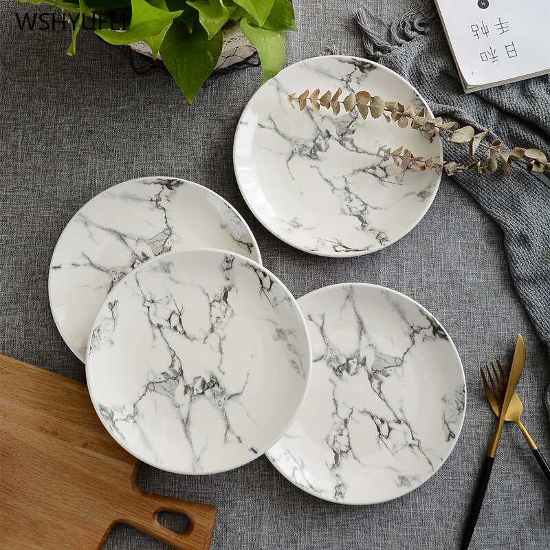 4Pcs 8-inch cartoon animal tableware western steak dessert cake salad fruit ceramic plate storage decorative tray