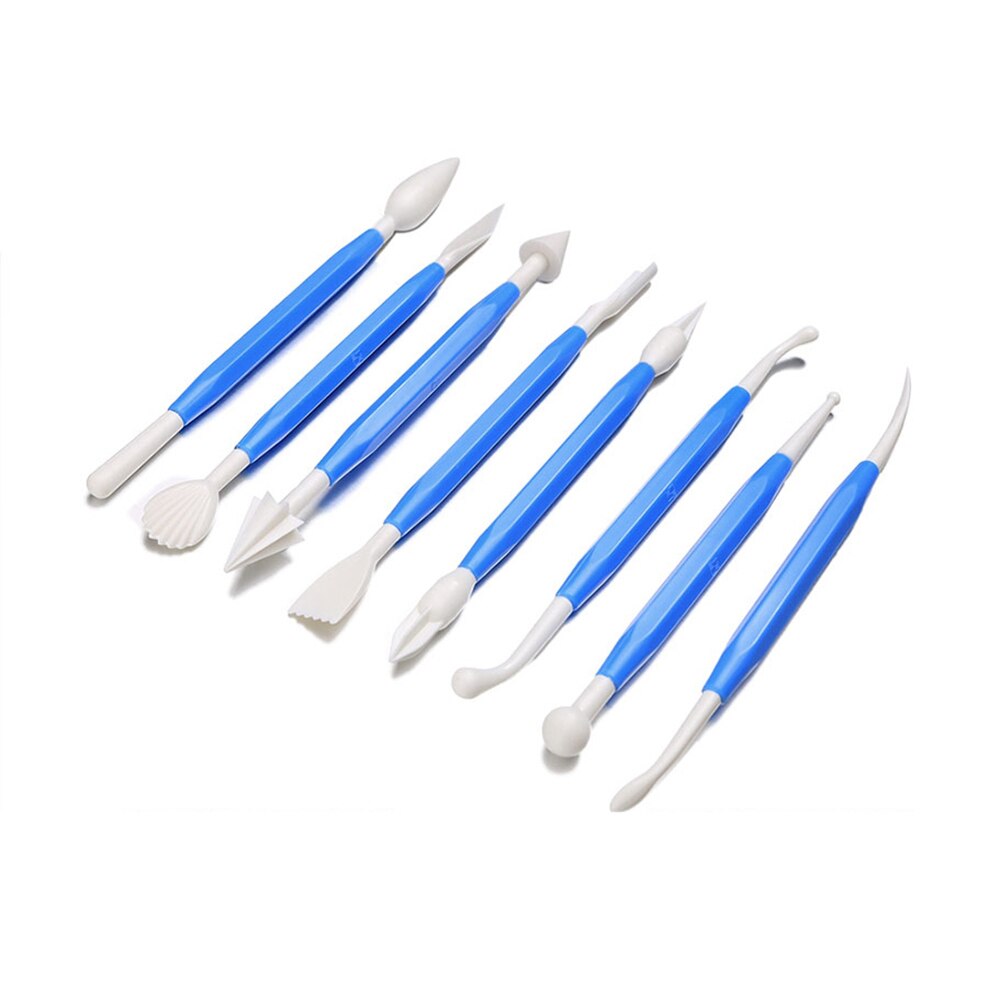 8 Stks/partij 16 Patronen Fondant Cake Decorating Bloem Suiker Ambachtelijke Modelling Gereedschap Klei Fondant Cake Decorating Tool: Blauw