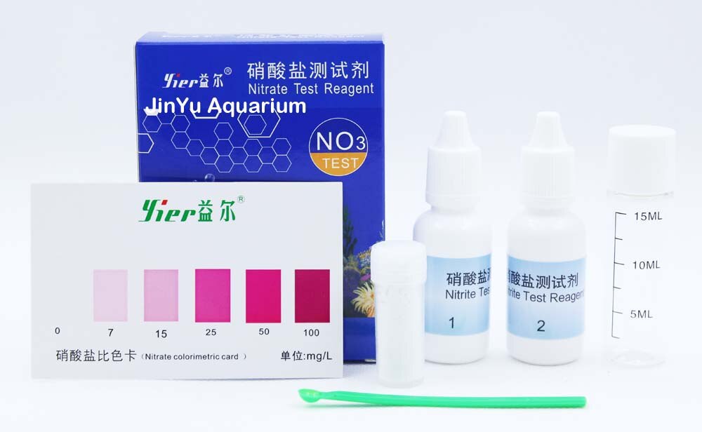 Akvarie rev ferskvand test kit  no2 nitrit  no3 nitrat gh  nh4 ph o2 akvarie vand plante fisketank test væske