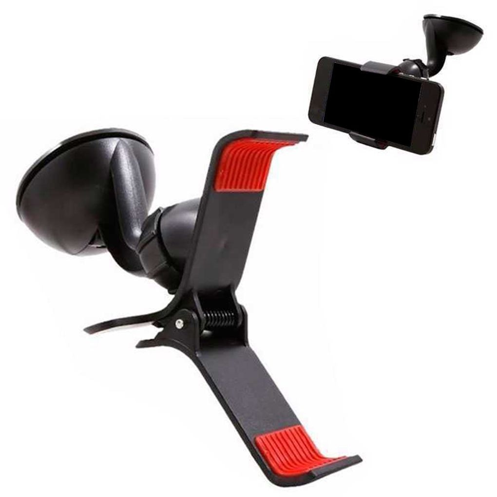 Universal Car Phone Clip Holder Auto Windshield Mount Stand with Suction Cup for Mobile GPS