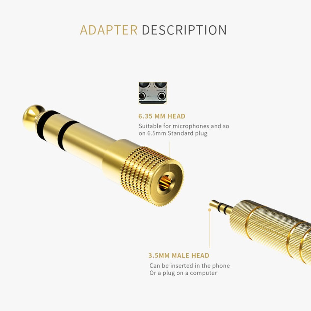 Conversor de áudio, 5 3/4 "macho para pçs/set mm fêmea 6.35 macho para 1/4 fêmea estéreo adaptador de tomada para fone de ouvido,