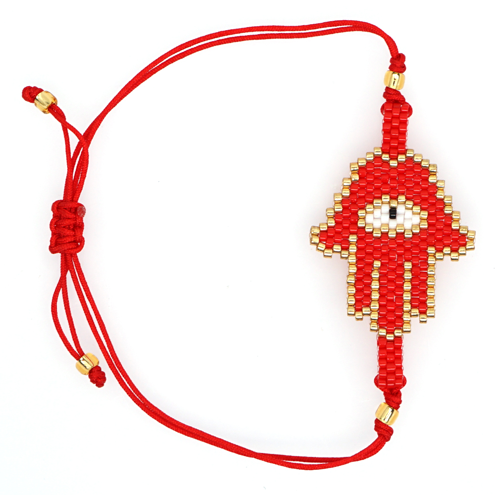 Go2boho pulseira olho grego para mulheres, turco mau olhado, pulseira com lábios, joias mexicanas, bijuteria: MI-B180002E