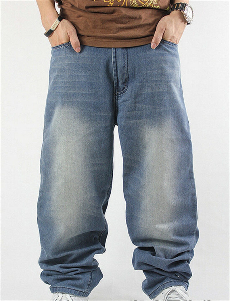 Harem style big yards jeans male tide of hip hop baggy jeans hip loose straight jeans bukser skateboard