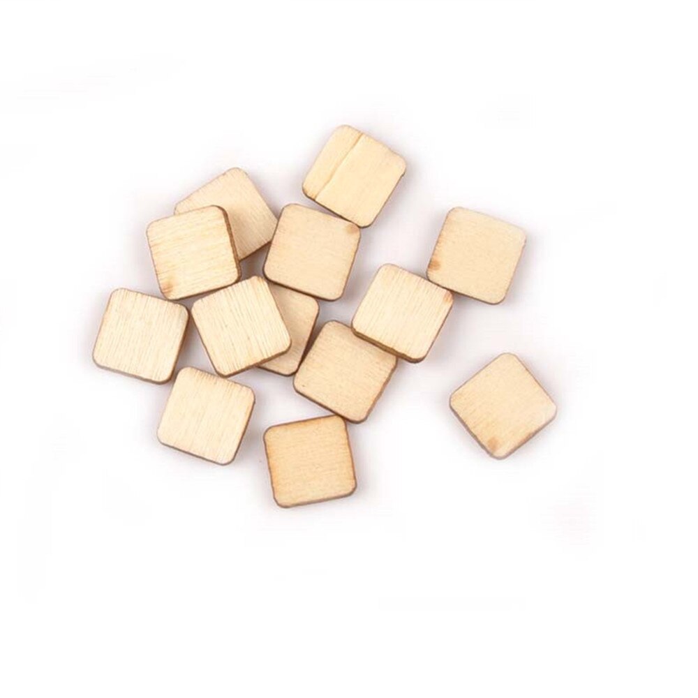 100pcs/set 50MM 60MM Square Round Corner Wooden Chips Blank Decorative Wood Board DIY Craft Accessories