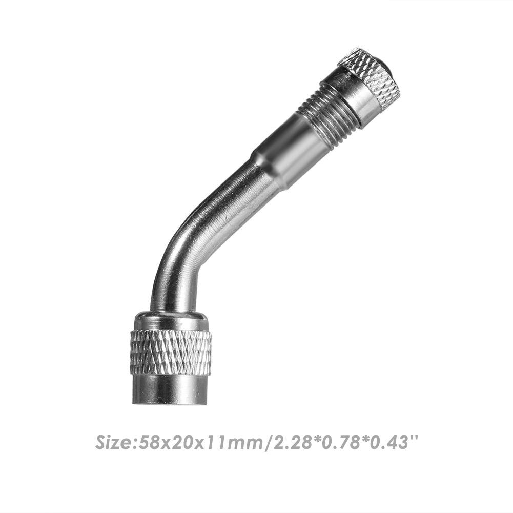 Tyre Valve Cover Valve Stem with Extension Easily Installation Personal Bicycle Parts Adapter for Car Truck Motorcycle: 135 Degree Silver