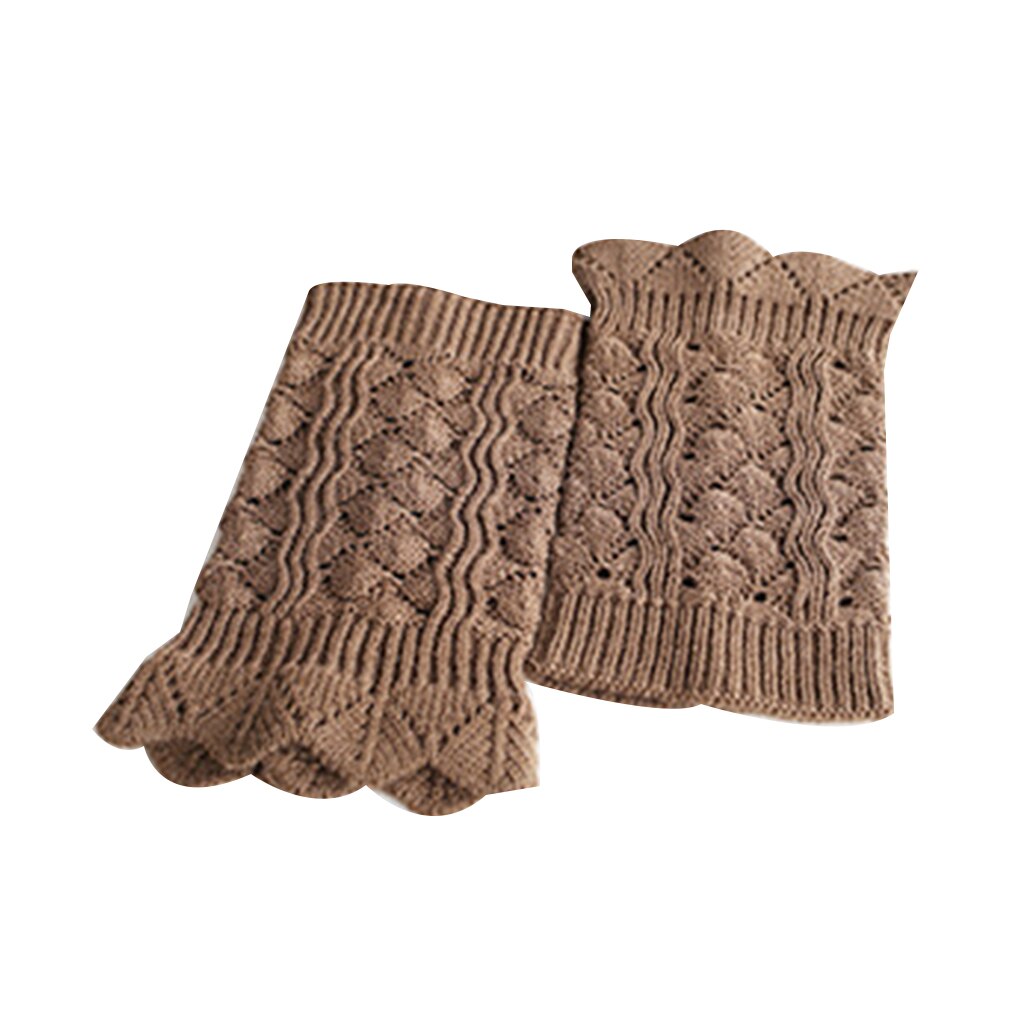 1 Pair Cute Soft Lace Women Girl Winter Leg Warmers Acrylon Crochet Hollow Knit Boot Socks Toppers Cuffs: NO.5