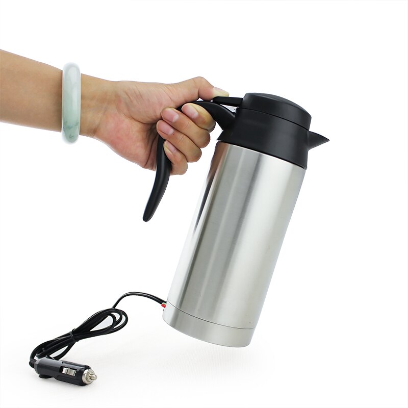 12V 750ML Car Based Stainless Steel Heating Cup Heated Car Kettle Travel Trip Camping Coffee Tea Heated Water Motor Mug Cup