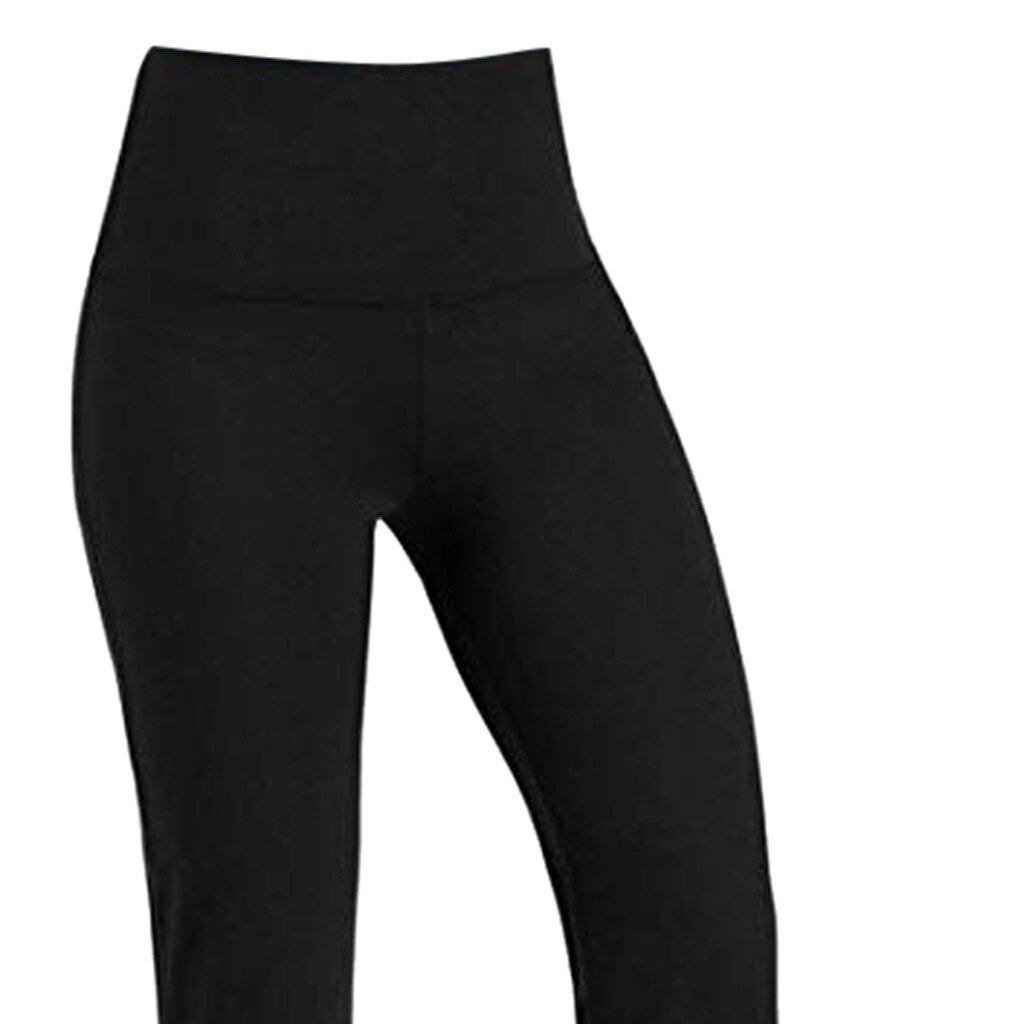 Kvinnors fitnessyoga byxor avslappnade vida byxor svarta yoga byxor hög midja mage kontroll träning leggings yoga byxor  #40