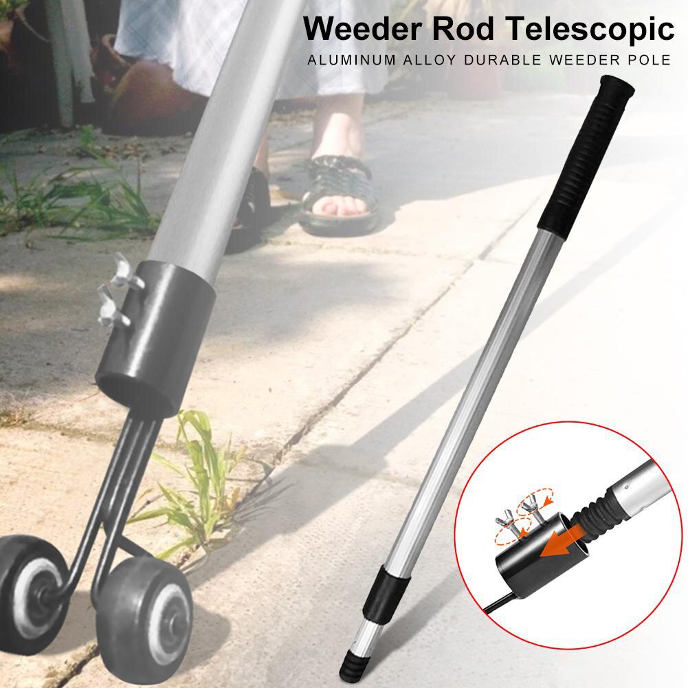 Telescopic Aluminum Alloy Durable Weeder Rod Pole Tool Set for Garden Courtyard Weeder Rod weeder weeding tool GardenAccessories