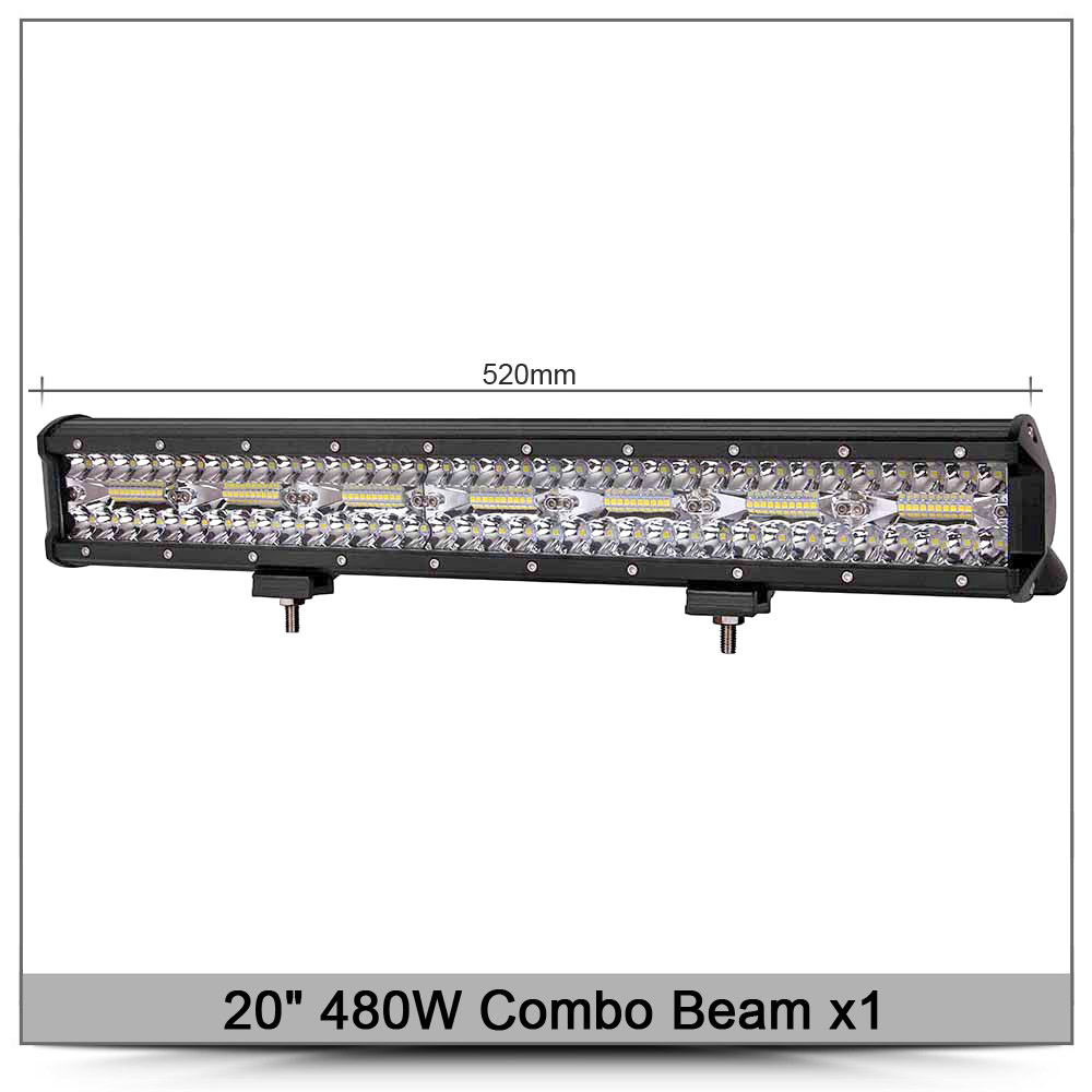 4" 7" 12" 20 Inch Led Bar Light For RC Car 4x4 Off road 4WD Truck ATV 12V 24V Trailer Motorcycle Combo Offroad Work Barra Lights: 20 Inch 420W x1