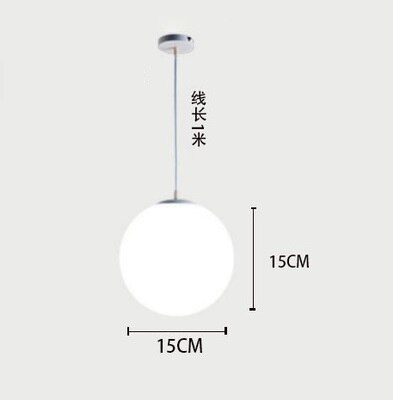 Modern Minimalist Glass Ball Chandelier Nordic Personality Bedroom Hallway Lamp Single-headed Three-headed Lamps: Dia15CM