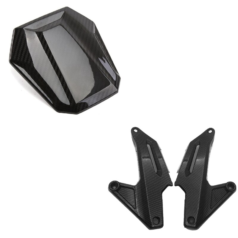 2 Set Motorcycle Accessories: 1 Pcs Fuel Tank Cover &amp; 1 Set Footstep Carbon Fiber Pattern Texture Guard