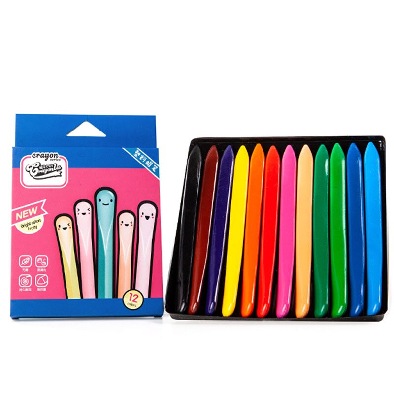 12 Colors Triangular Caryon set Non-toxic Triangular Colouring Pencil for Kids Children Stationery school supplies Crayons