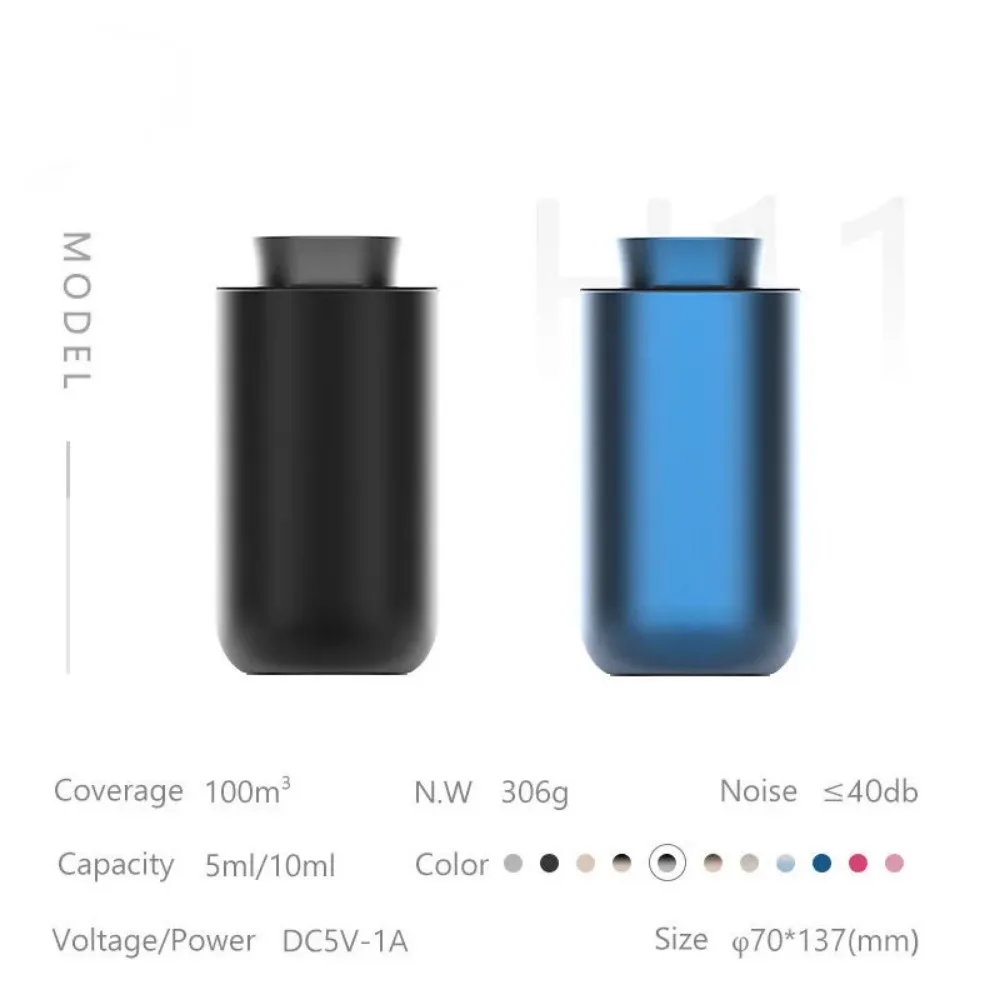 Etherische Olie Diffuser Aromatherapie Olie Auto Luchtverfrisser Ingebouwde Batterij Geurverspreider Voor Spa-Centra Huizen Kantoor Zwart