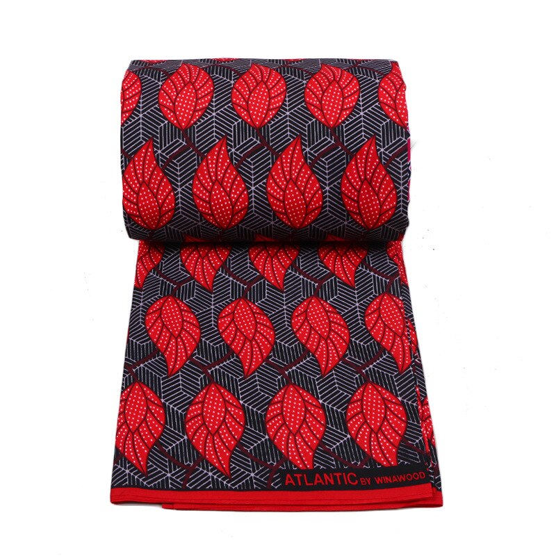 6 Yards Red Ankara African Real Wax Fabric Real Wax Fabric Material Pure Polyester Printed Wax Fabric Material