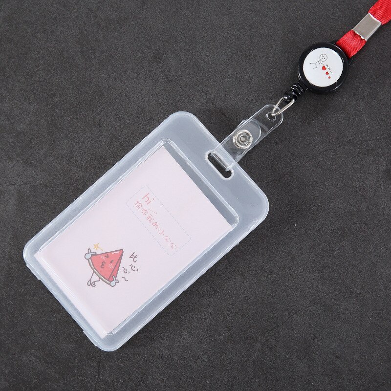 1PCS Cartoon PVC Student School Bus ID Creidt Card Holder Bag Case Nurse Doctor Office ID Name Bank Card Cover With String: g