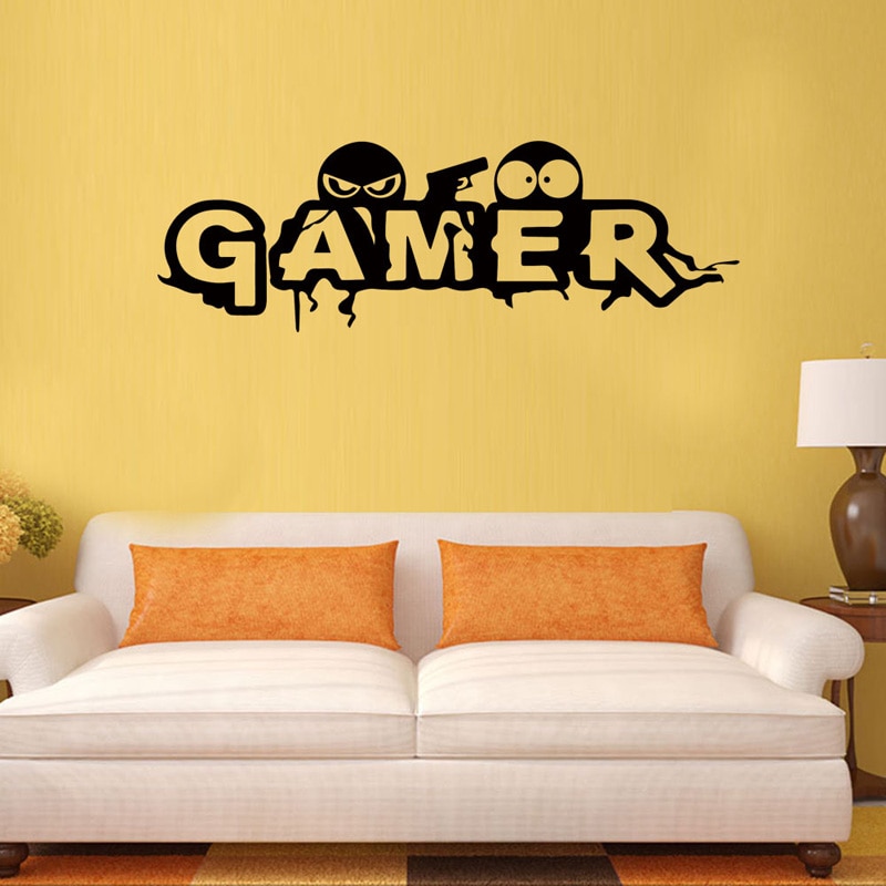 Gamer Wall Sticker for boy Children's room decoration Mural Art Decals wallpaper Cartoon Game room stickers