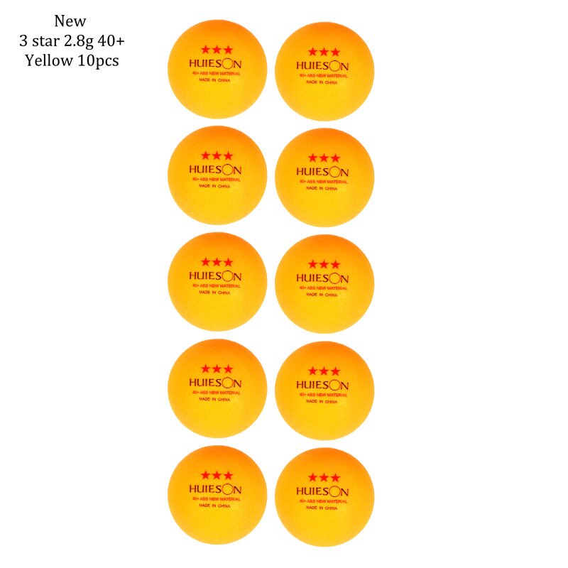 Huieson 10pcs Material Table Tennis Ball 40+mm Diameter 2.8g 3 Star ABS Plastic Ping Pong Balls for Table Tennis Training: English Yellow 10