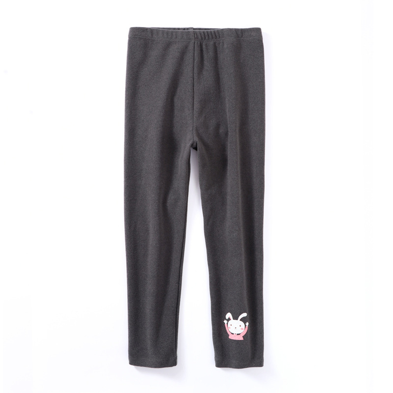 Kids Girls Leggings Spring Autumn Cartoon Rabbit Pattern Long Tight Pants for Children: Gray / 120