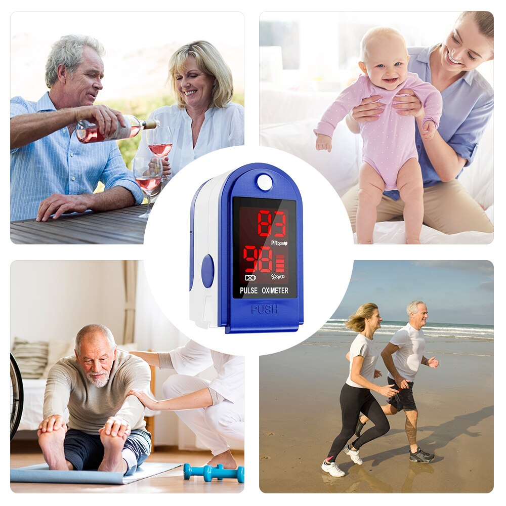 Fingerspids pulsoximeter blod iltmætning monitor led digitalt display 8s hurtige mål spo 2 monitor mini puls oximeter