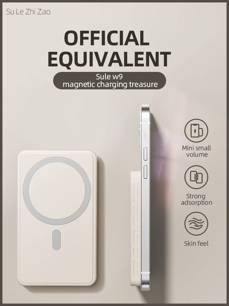 Schnellladefähige magsafe powerbank 15w mit kabellosem 5000 -mah-magnetladeanschluss für iphone 12 pro max und 13 pro max