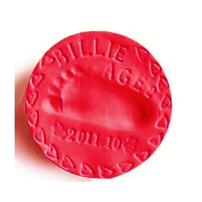 Almohadilla de tinta de arcilla ultraligera para bebé, 8 colores, modelo de huella de mano y huella de bebé, fundición de huella dactilar: red