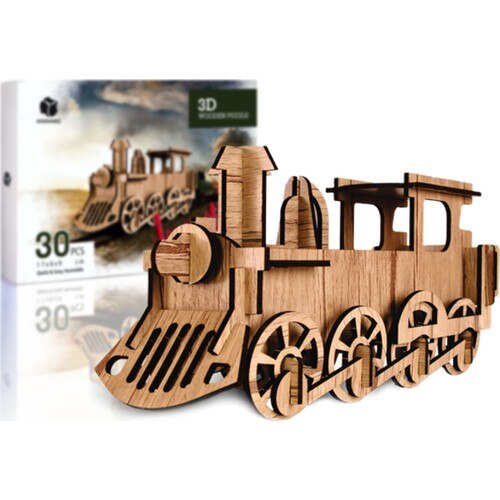 Pershang Locomotief 30 Stuk Houten 3D Puzzel