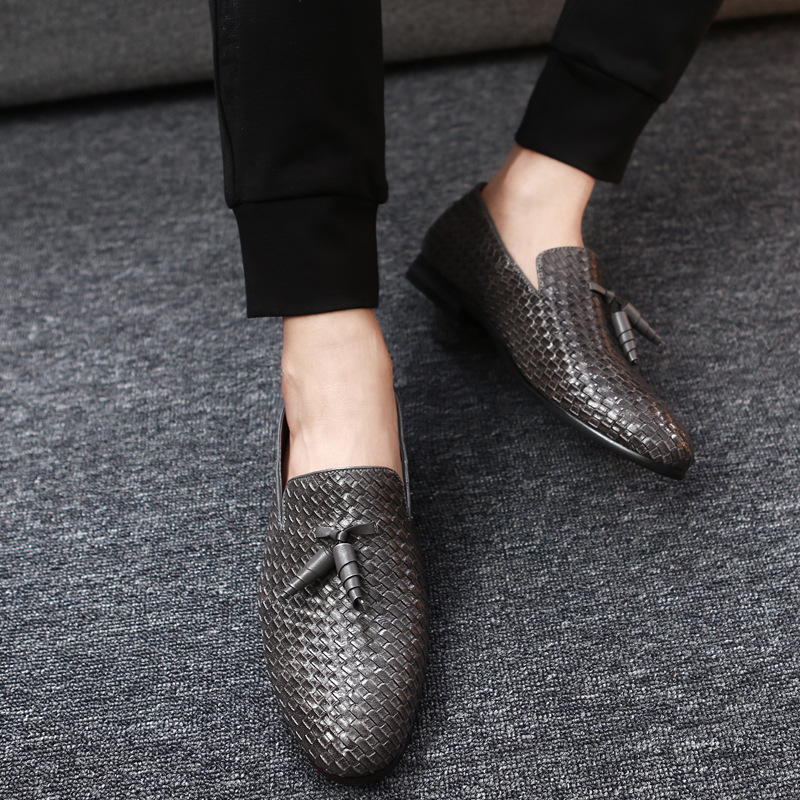 Primavera y otoño zapatos trenzados para Hombre Zapatos de borla británica solo Comercio exterior zapatos de cuero de mayor tamaño