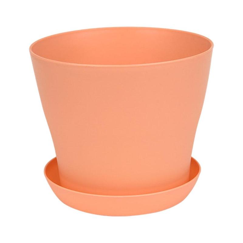 1pc Flower Pot Colorful Durable Resin Plant Flower Pot Tray Planter Garden Home Saucer Decoration Holes with Gloss a Draina S3E2: magenta
