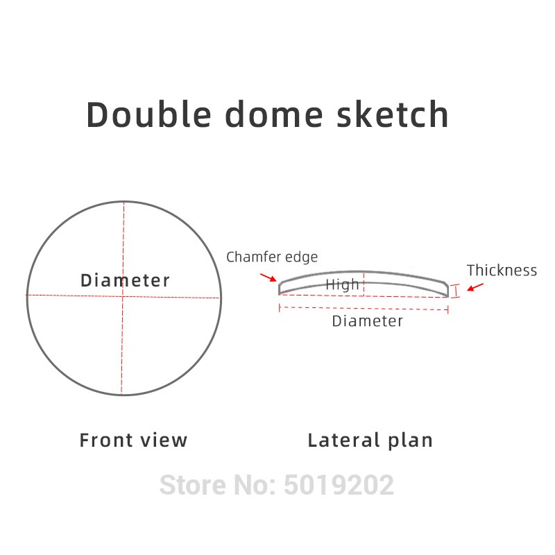 Montre en verre anti-rayures, Double dôme, verre saphir, Transparent cristal 1.0mm, diamètre 20 mm ~ 29.5mm, 1 pièce