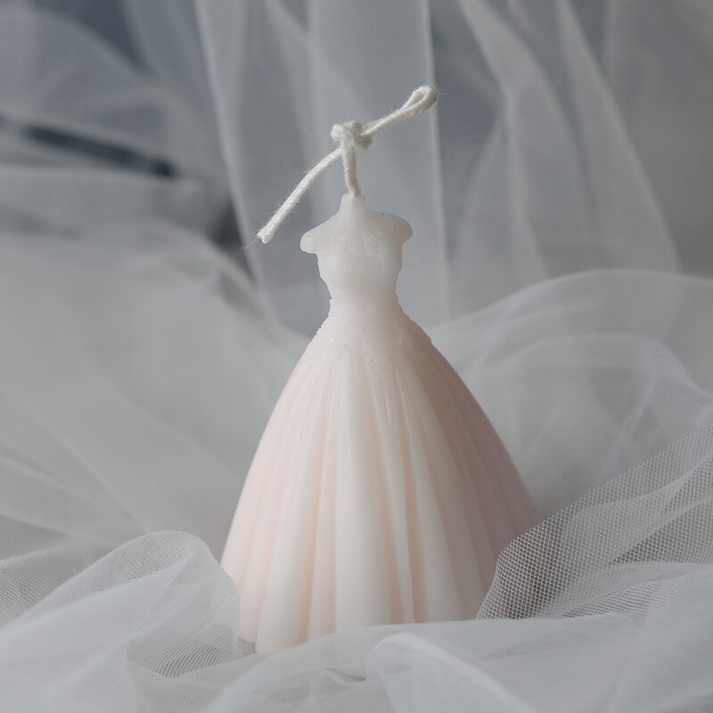 Molde de silicona de vela del vestido de boda molde de escayola de yeso DIY para de boda moldes de resina de vela de silicona