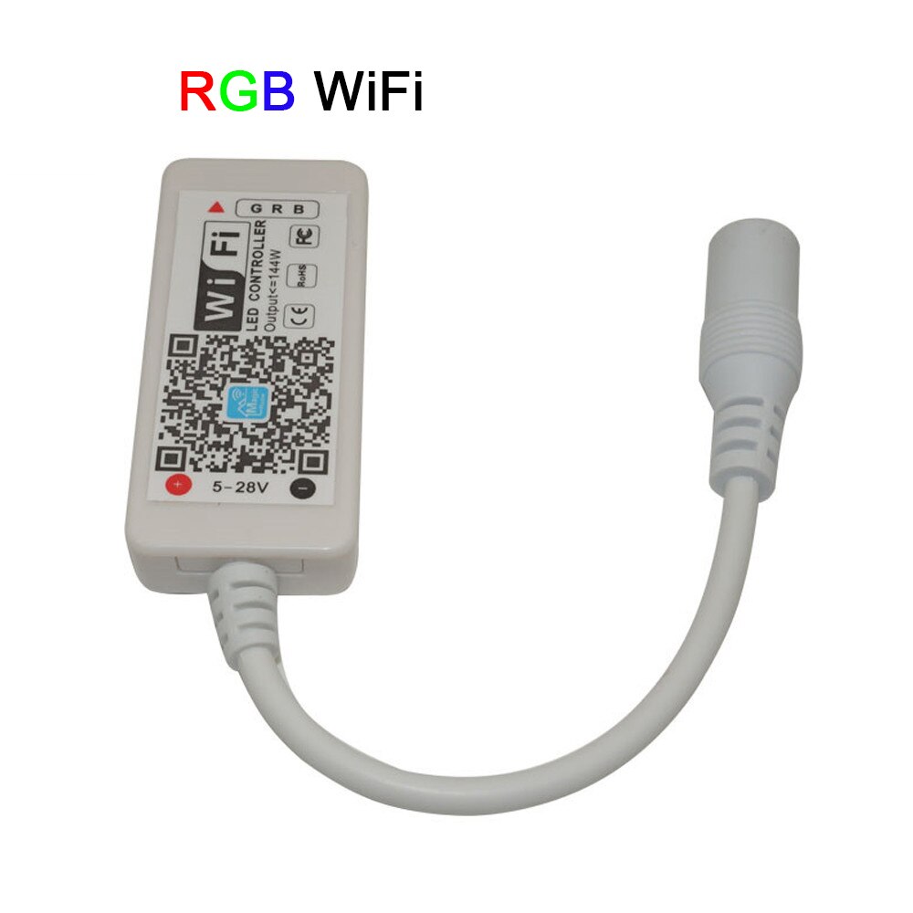 Mini trådlös wifi led rgb / rgbw controller rf fjärrkontroll ios/android smart telefon för rgbcw/rgbww rgb led strip ,dc12-24v: Rgb wifi