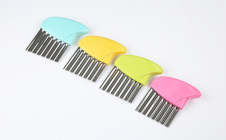 1PC Wave Potato Cutter Stainless Steel Cucumber Carrot Potato Vegetable Waves Cutter DIY Kitchenware OK 0578