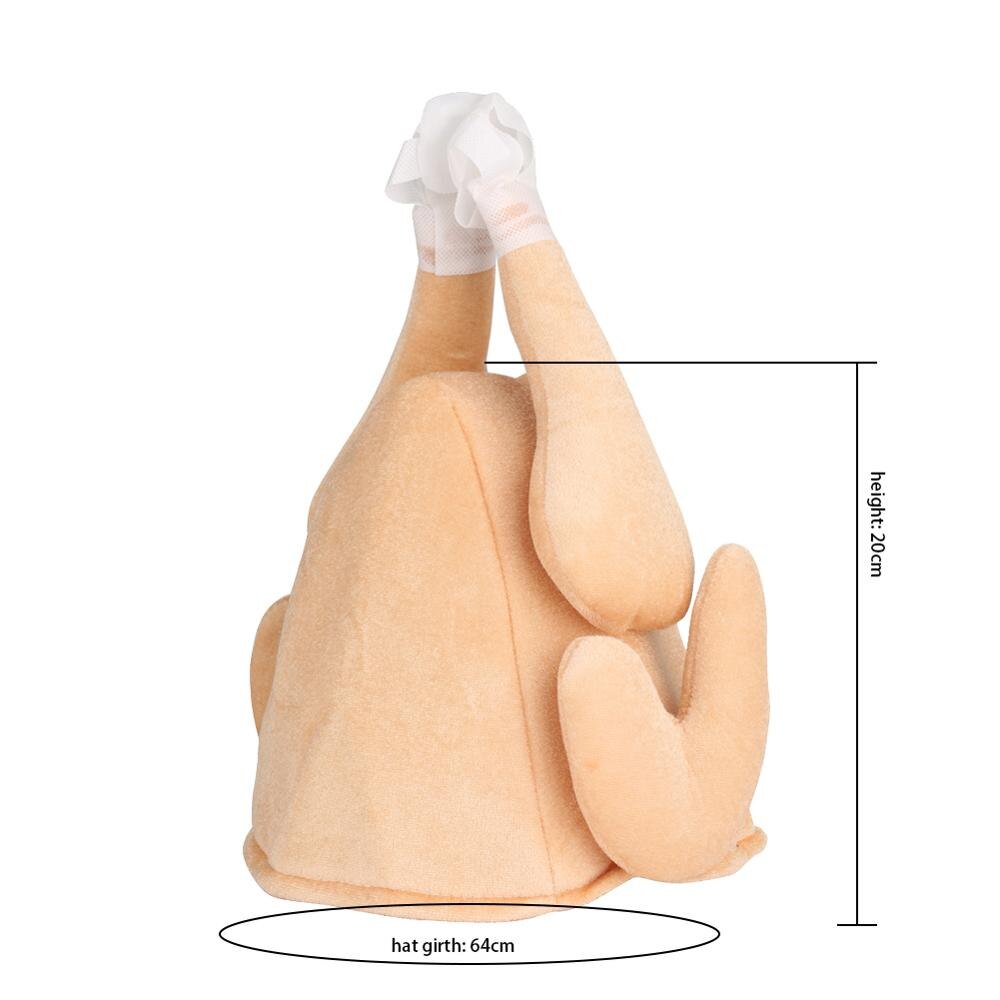 Funny Adults Plush Hat Thanksgiving Day Hats Roasted Turkey Cap Party Festival Costume Caps Chicken Cosplay Novelty Funny