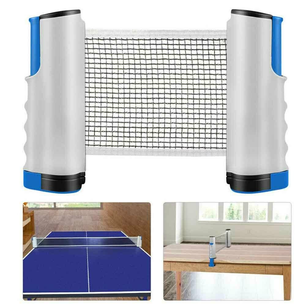 Instant Tischtennis Kit Ping Pong Set & Versenkbare Net 2 Fledermäuse Tragbare 3 Bälle